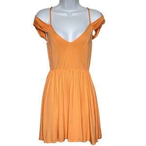 NWOT ASOS Cold Shoulder Mini Summer Dress Orange 4